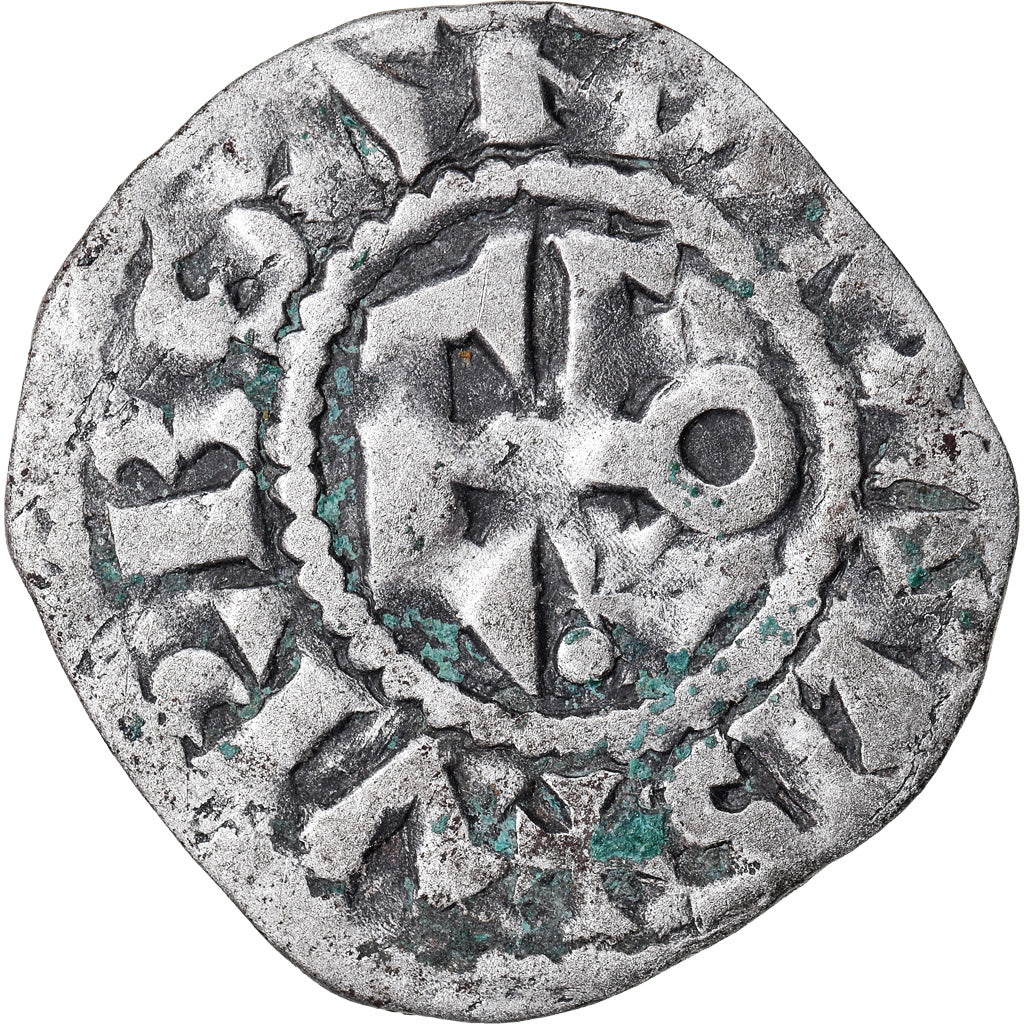 Moneda, Francia, Anjou, Foulques IV, Denarius, Angers, BC+, Plata, Boudeau:152