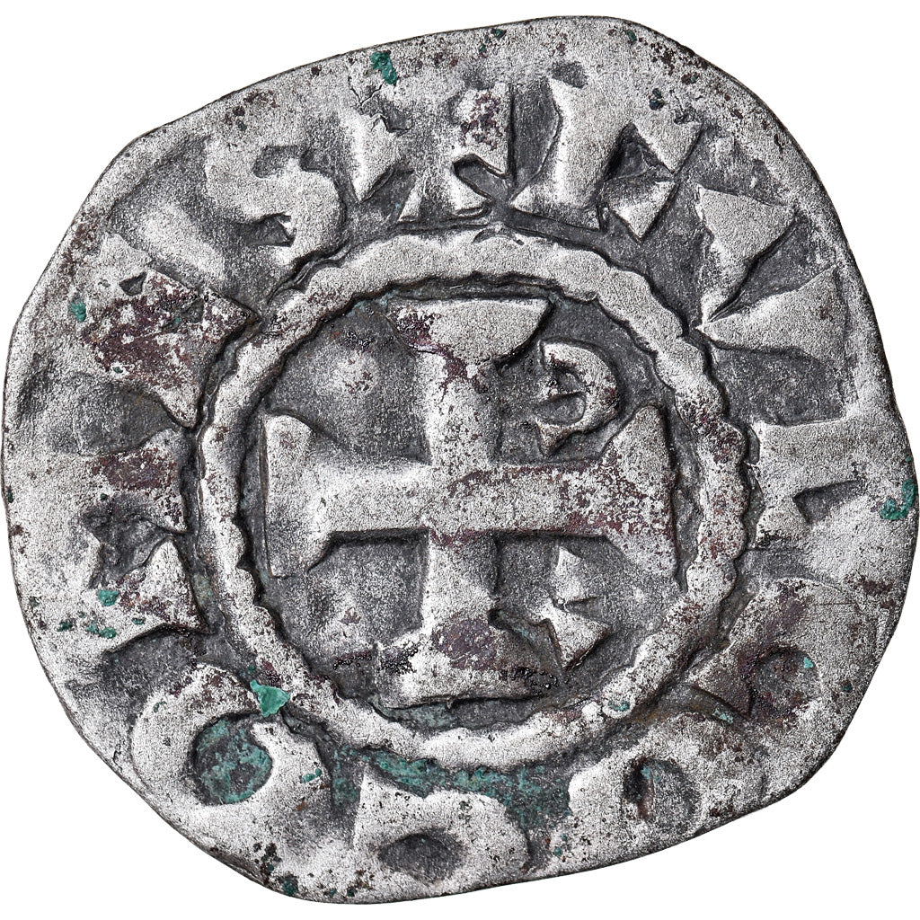 Moneda, Francia, Anjou, Foulques IV, Denarius, Angers, BC+, Plata, Boudeau:152