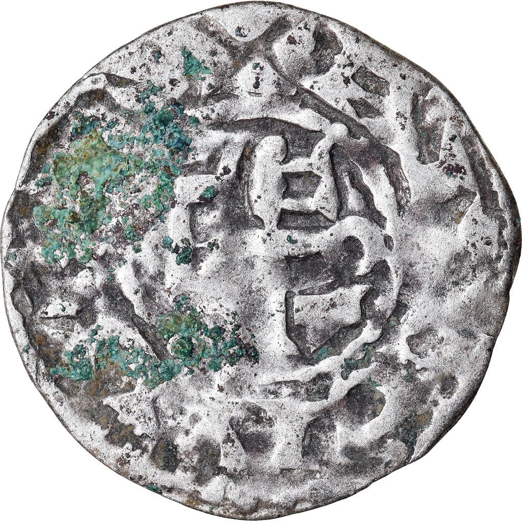 Moneda, Francia, Anjou, Foulques IV, Denarius, Angers, BC+, Plata, Boudeau:152