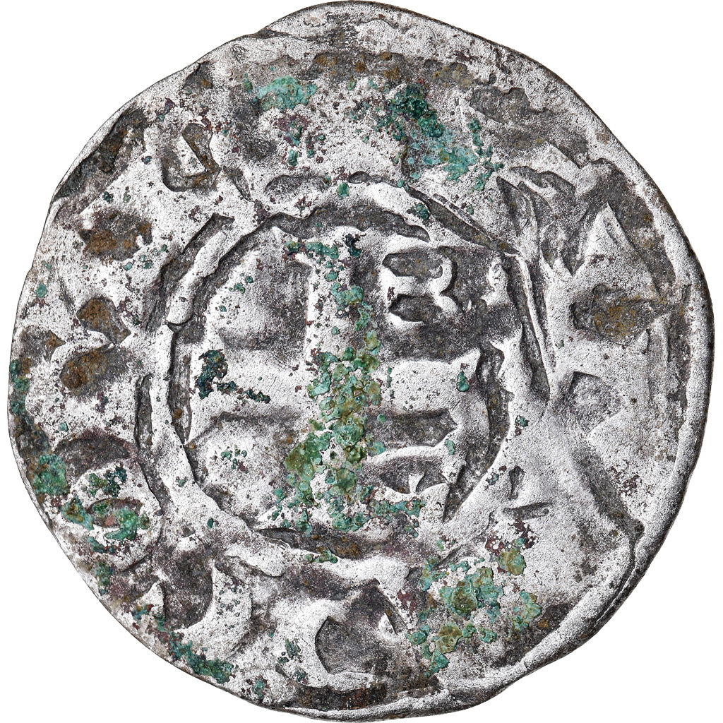 Moneda, Francia, Anjou, Foulques IV, Denarius, Angers, BC+, Plata, Boudeau:152