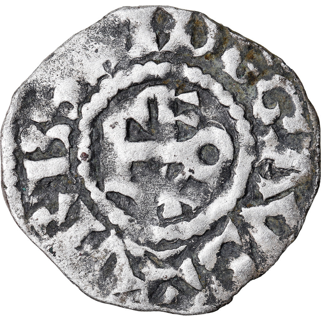 Moneda, Francia, Anjou, Foulques IV, Denarius, Angers, BC+, Plata, Boudeau:152