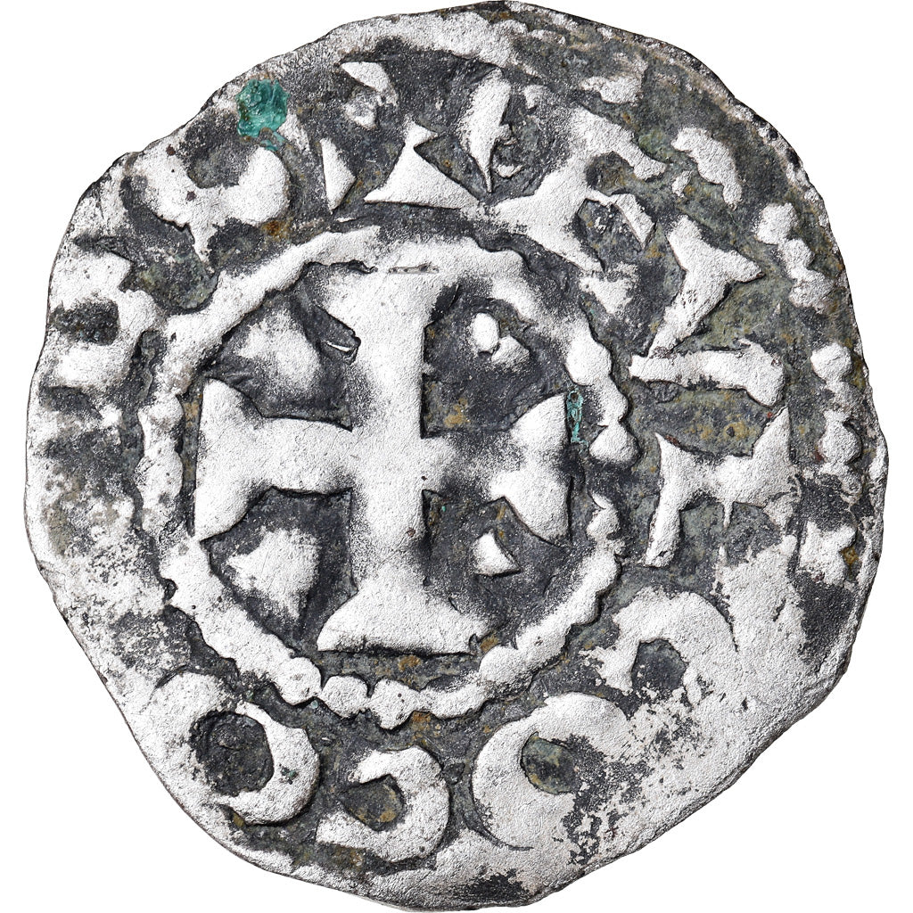 Moneda, Francia, Anjou, Foulques IV, Denarius, Angers, BC+, Plata, Boudeau:152