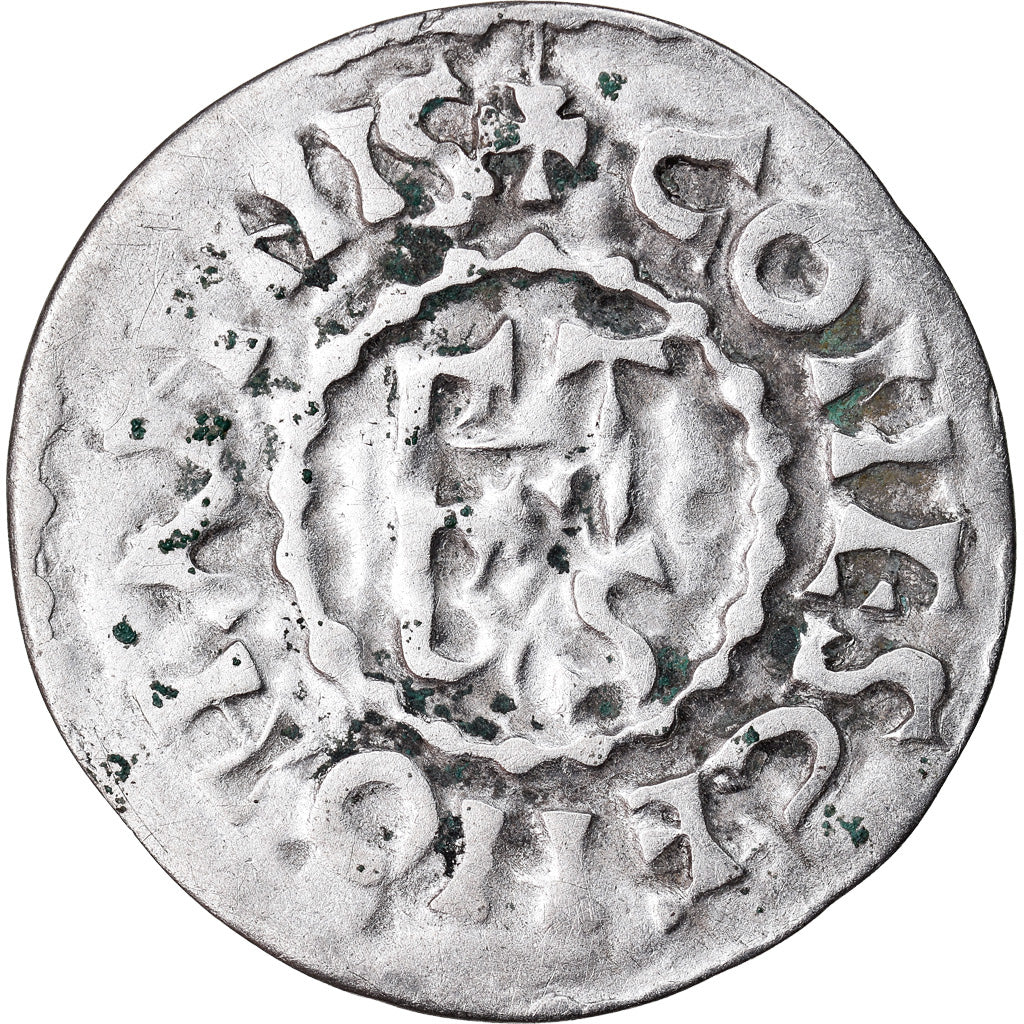 Munten, Frankrijk, Herbert I, Denarius, Le Mans, Immobilized type, ZF, Zilver