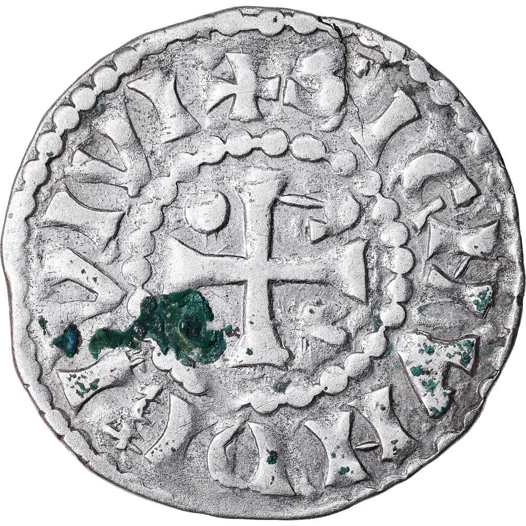 Munten, Frankrijk, Herbert I, Denarius, Le Mans, Immobilized type, ZF, Zilver