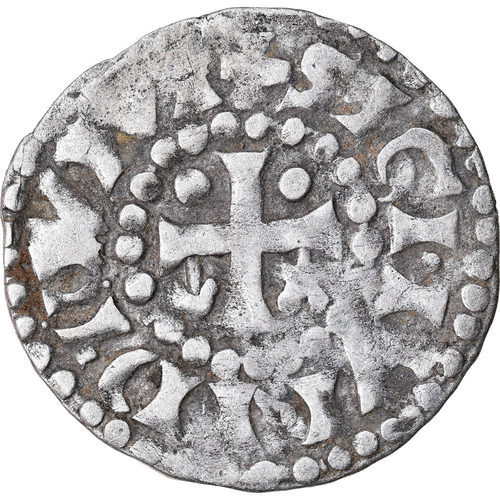 Munten, Frankrijk, Herbert I, Denarius, Le Mans, Immobilized type, ZF, Zilver