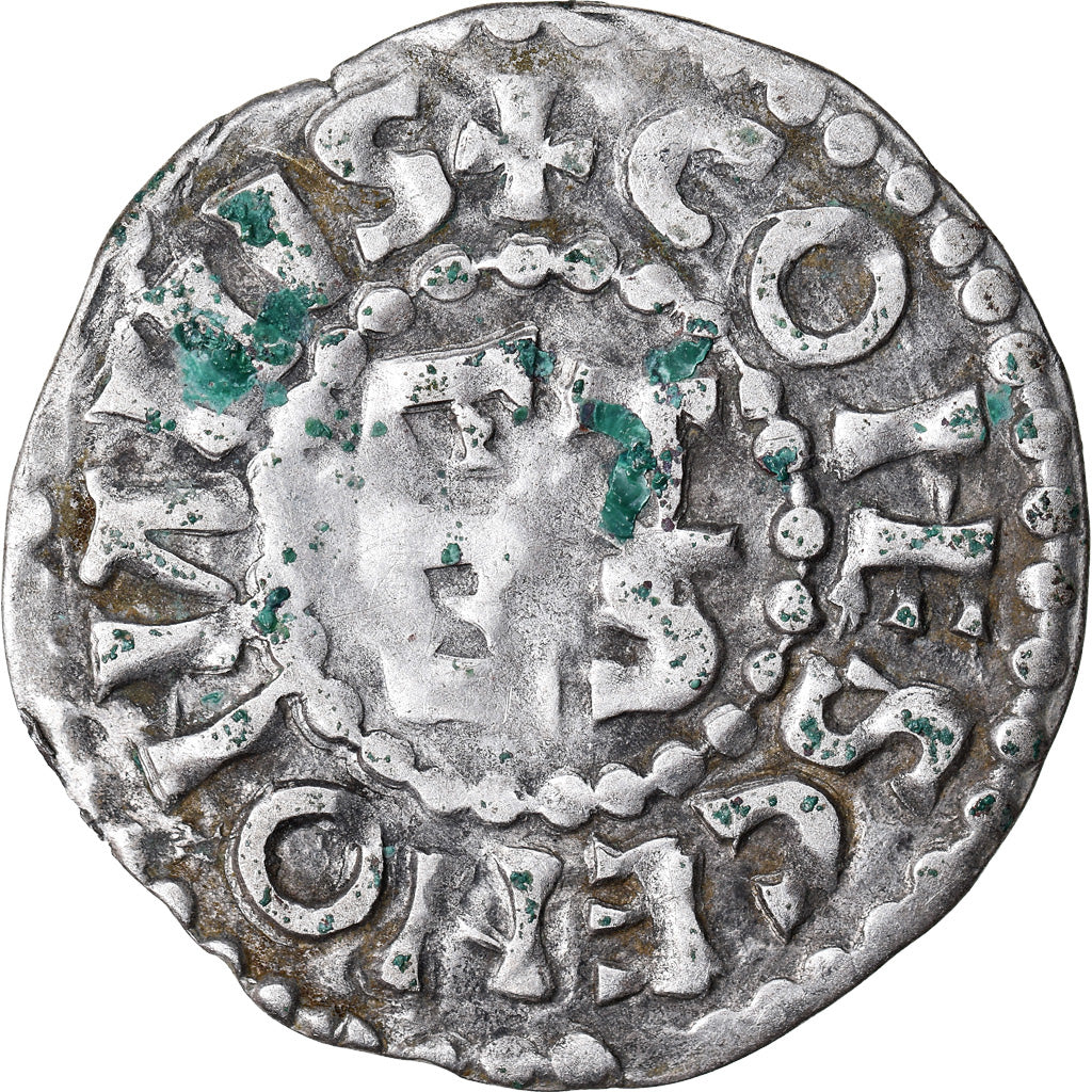 Munten, Frankrijk, Herbert I, Denarius, Le Mans, Immobilized type, ZF, Zilver