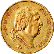 Moneda, Francia, Louis XVIII, Louis XVIII, 40 Francs, 1816, Paris, MBC+, Oro