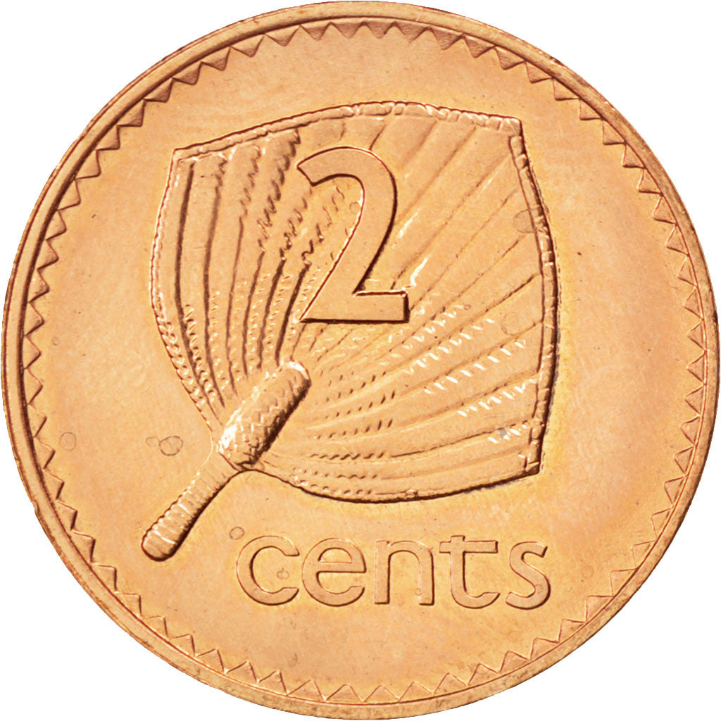 Coin, Fiji, Elizabeth II, 2 Cents, 2001, MS(63), Copper Plated Zinc, KM:50a