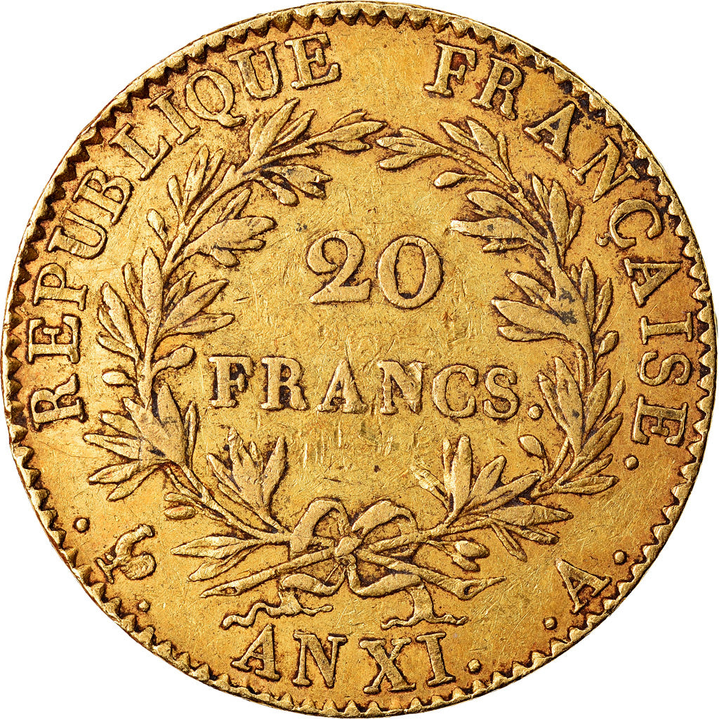 Monnaie, France, Napoléon I, 20 Francs, An XI, Paris, TTB, Or, Gadoury:1020