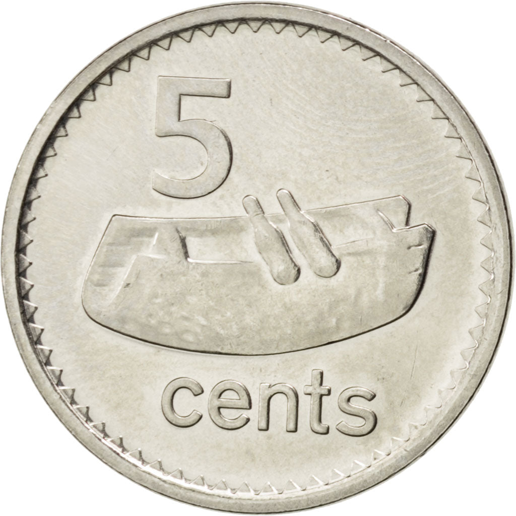 Coin, Fiji, Elizabeth II, 5 Cents, 2009, MS(63), Nickel plated steel, KM:119