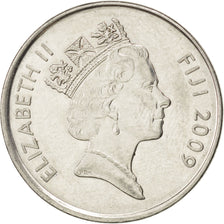 Moneda, Fiji, Elizabeth II, 20 Cents, 2009, SC, Níquel chapado en acero, KM:121
