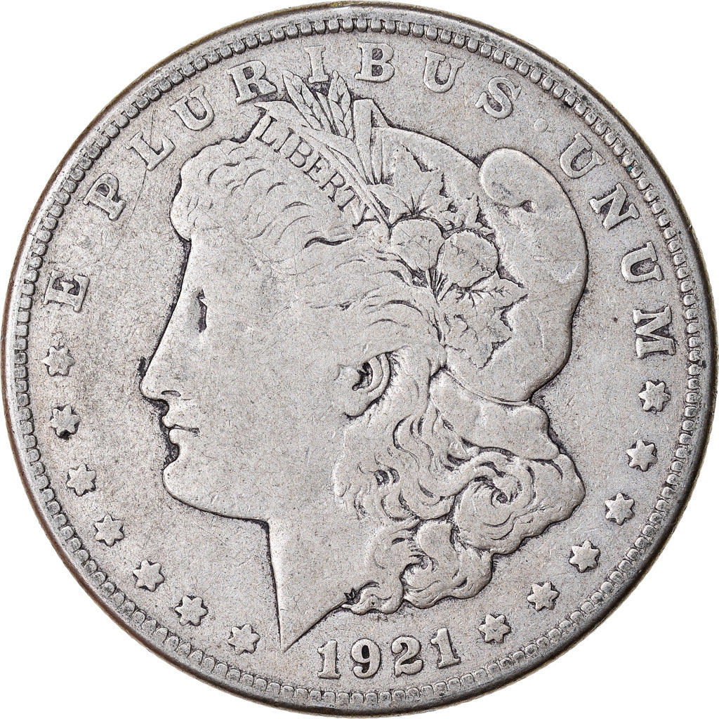 Coin, United States, Morgan Dollar, Dollar, 1921, U.S. Mint, San Francisco