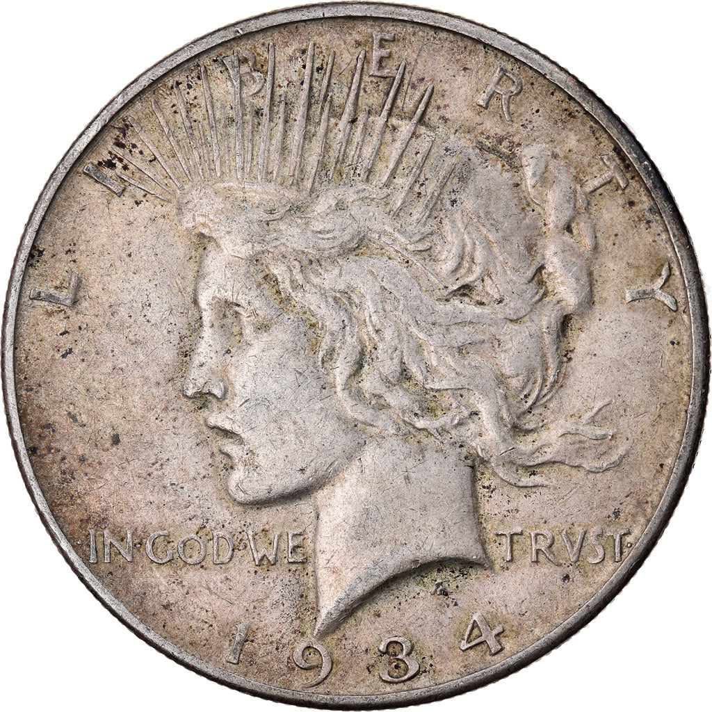 Coin, United States, Peace Dollar, Dollar, 1934, U.S. Mint, Denver, EF(40-45)