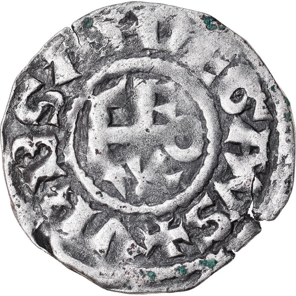 Moneta, Francia, Anjou, Foulques IV, Denarius, Angers, MB+, Argento, Boudeau:152