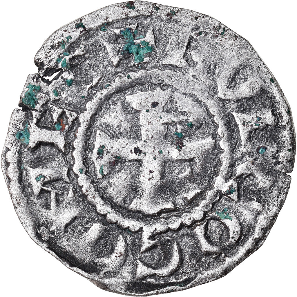 Moneta, Francia, Anjou, Foulques IV, Denarius, Angers, MB+, Argento, Boudeau:152