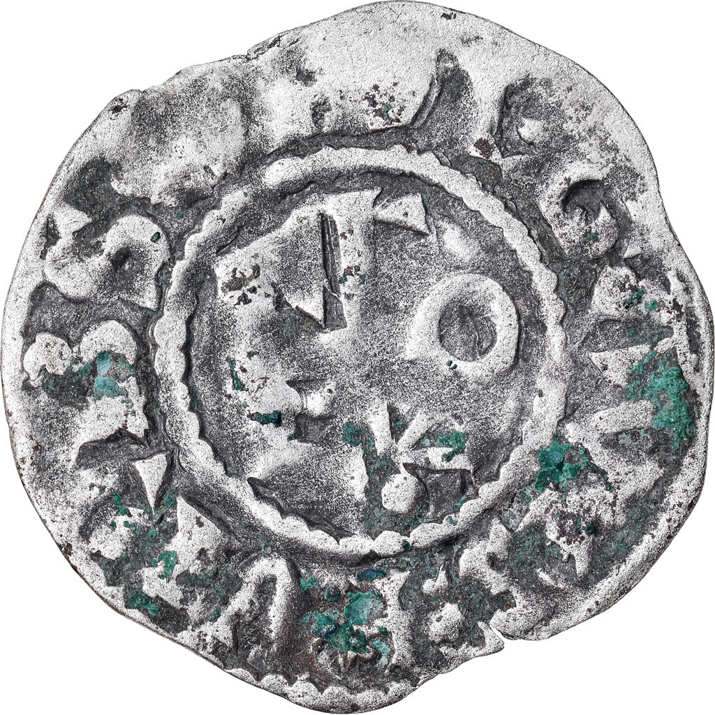 Moneda, Francia, Anjou, Foulques IV, Denarius, Angers, BC+, Plata, Boudeau:152