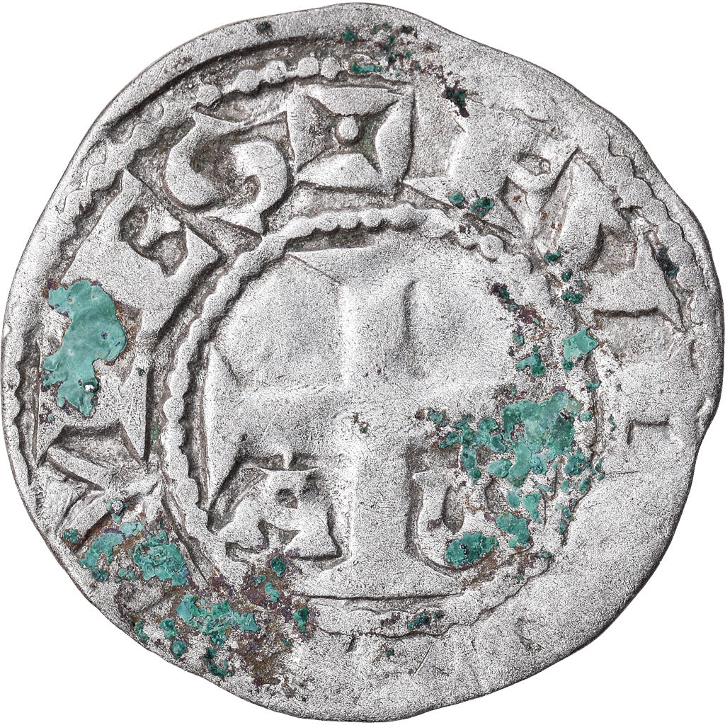 Moneda, Francia, Anjou, Foulques IV, Denarius, Angers, BC+, Plata, Boudeau:152