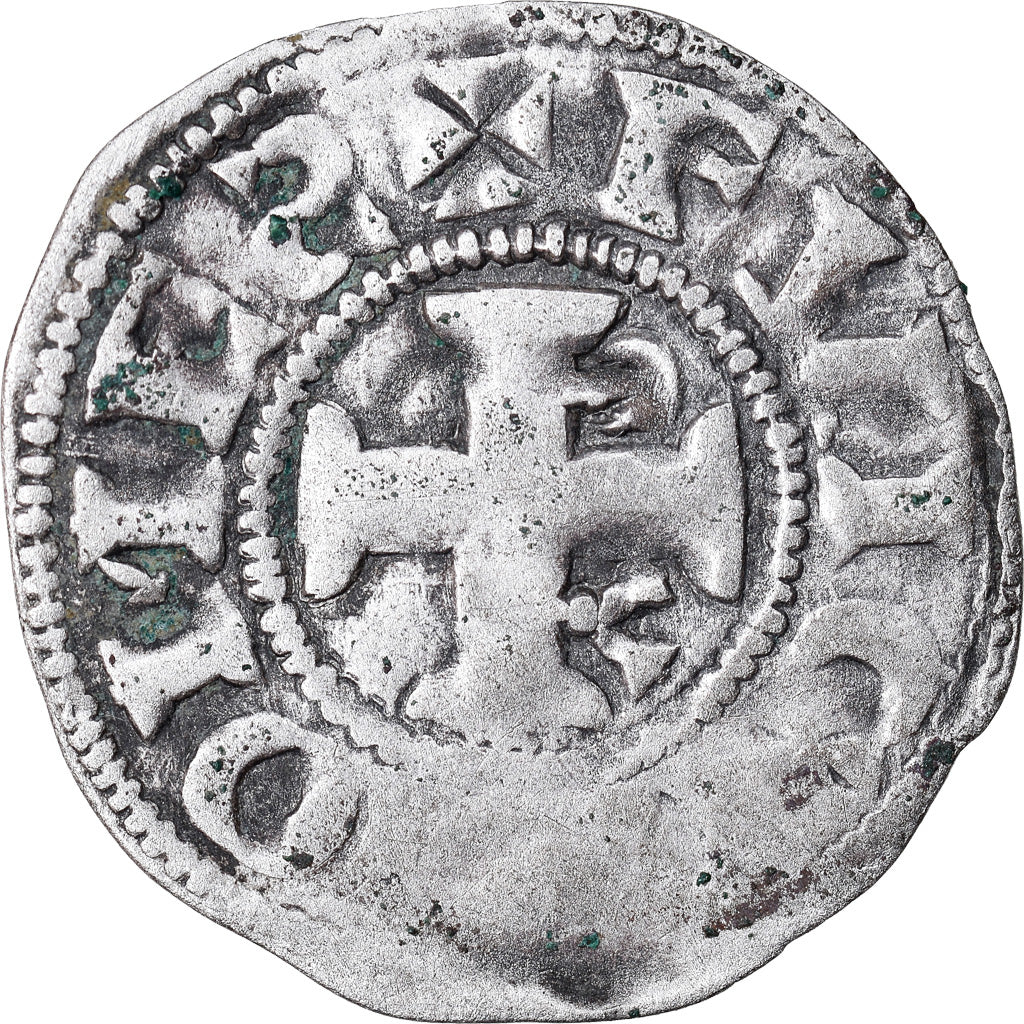 Monnaie, France, Anjou, Foulques V, Denier, Angers, TB+, Argent, Boudeau:153