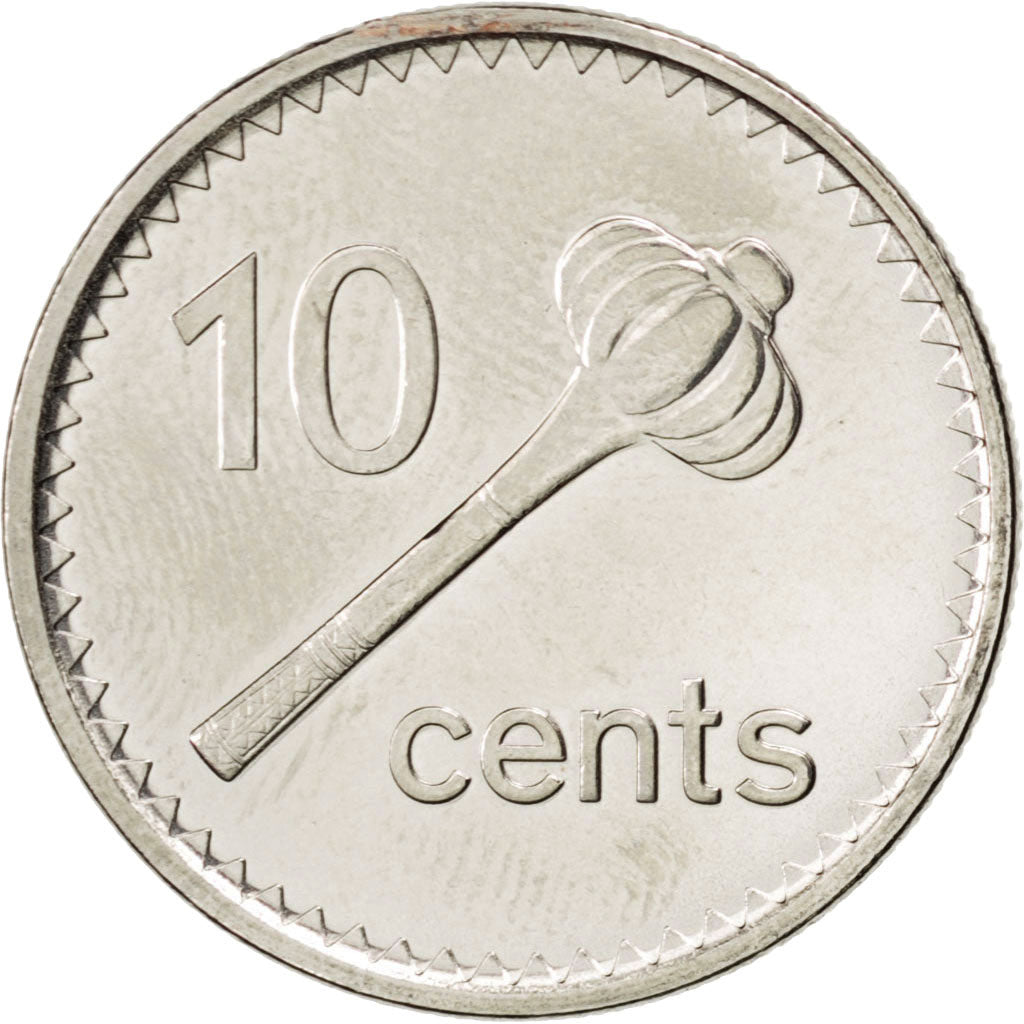 Coin, Fiji, Elizabeth II, 10 Cents, 2009, MS(63), Nickel plated steel, KM:120