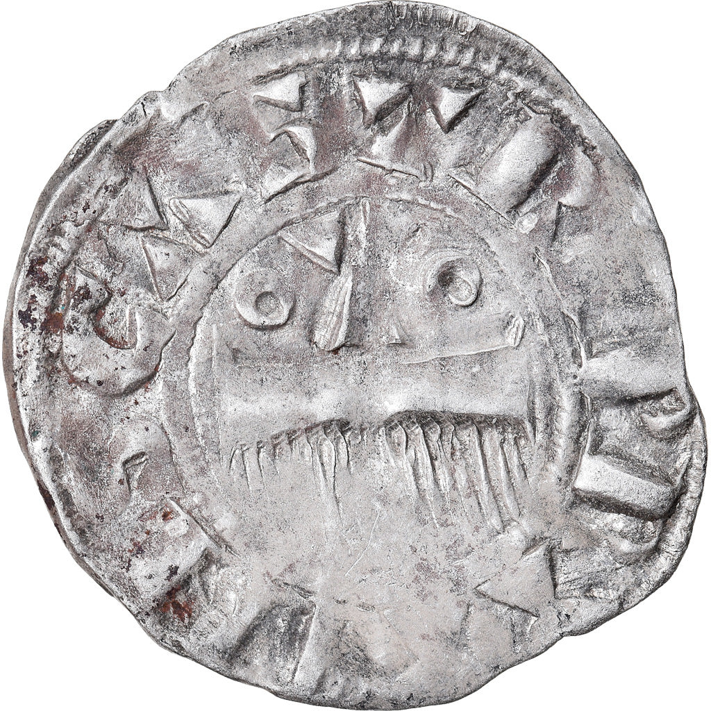 Moneda, Francia, Champagne, Thibaut II, Denarius, Provins, BC+, Plata