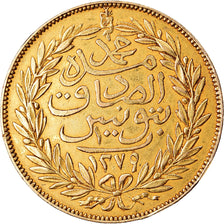 Coin, Tunisia, TUNIS, Sultan Abdul Aziz with Muhammad al-Sadiq Bey, 100