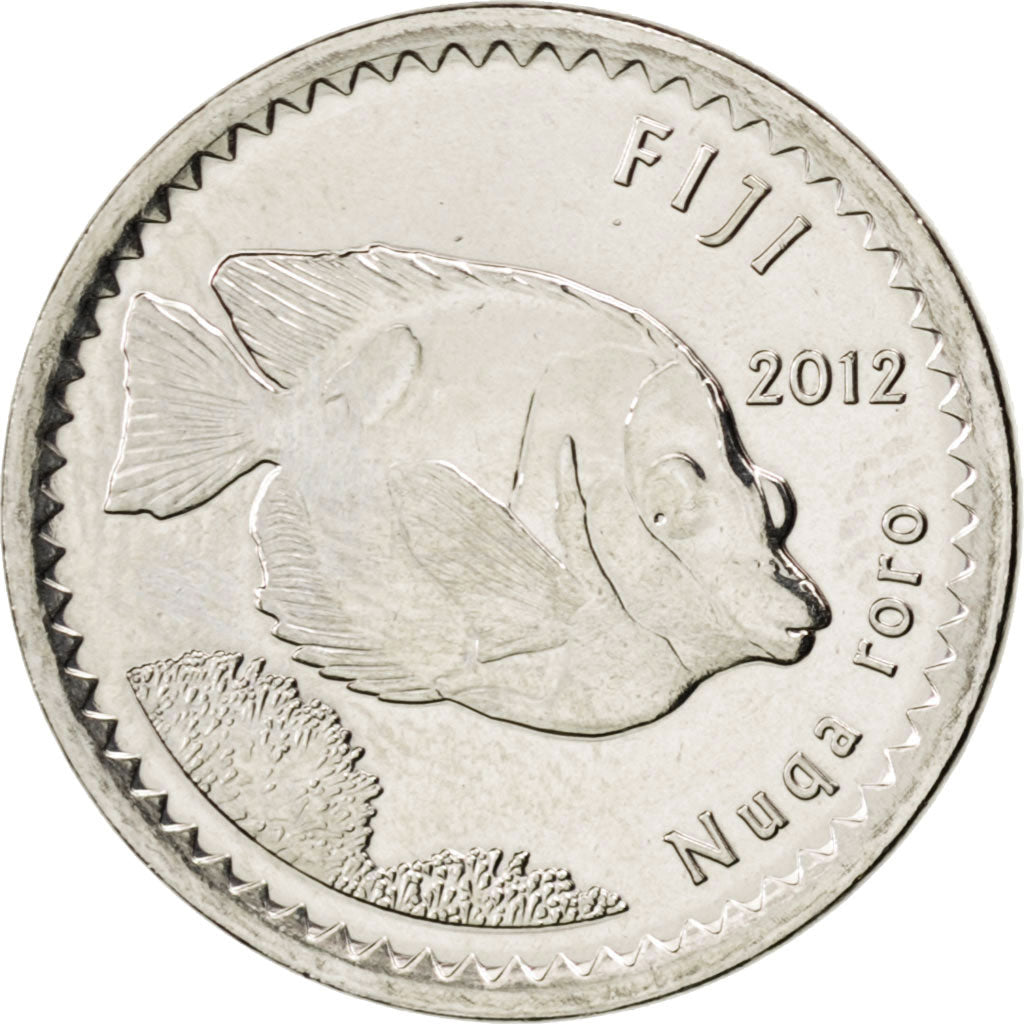 FIJI, 5 Cents, 2012, Royal Canadian Mint, KM #332, MS(63), Nickel Plated Steel,.
