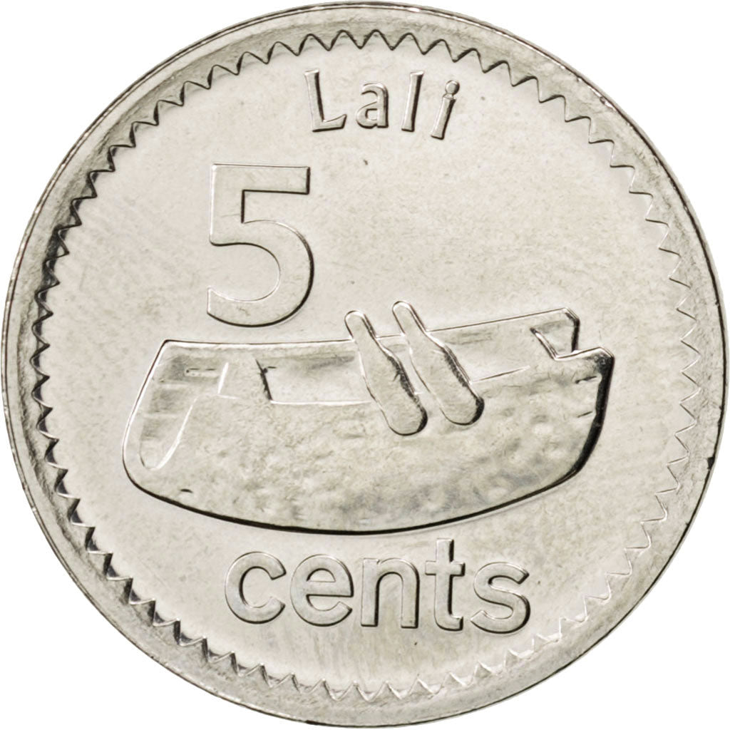 FIJI, 5 Cents, 2012, Royal Canadian Mint, KM #332, MS(63), Nickel Plated Steel,.