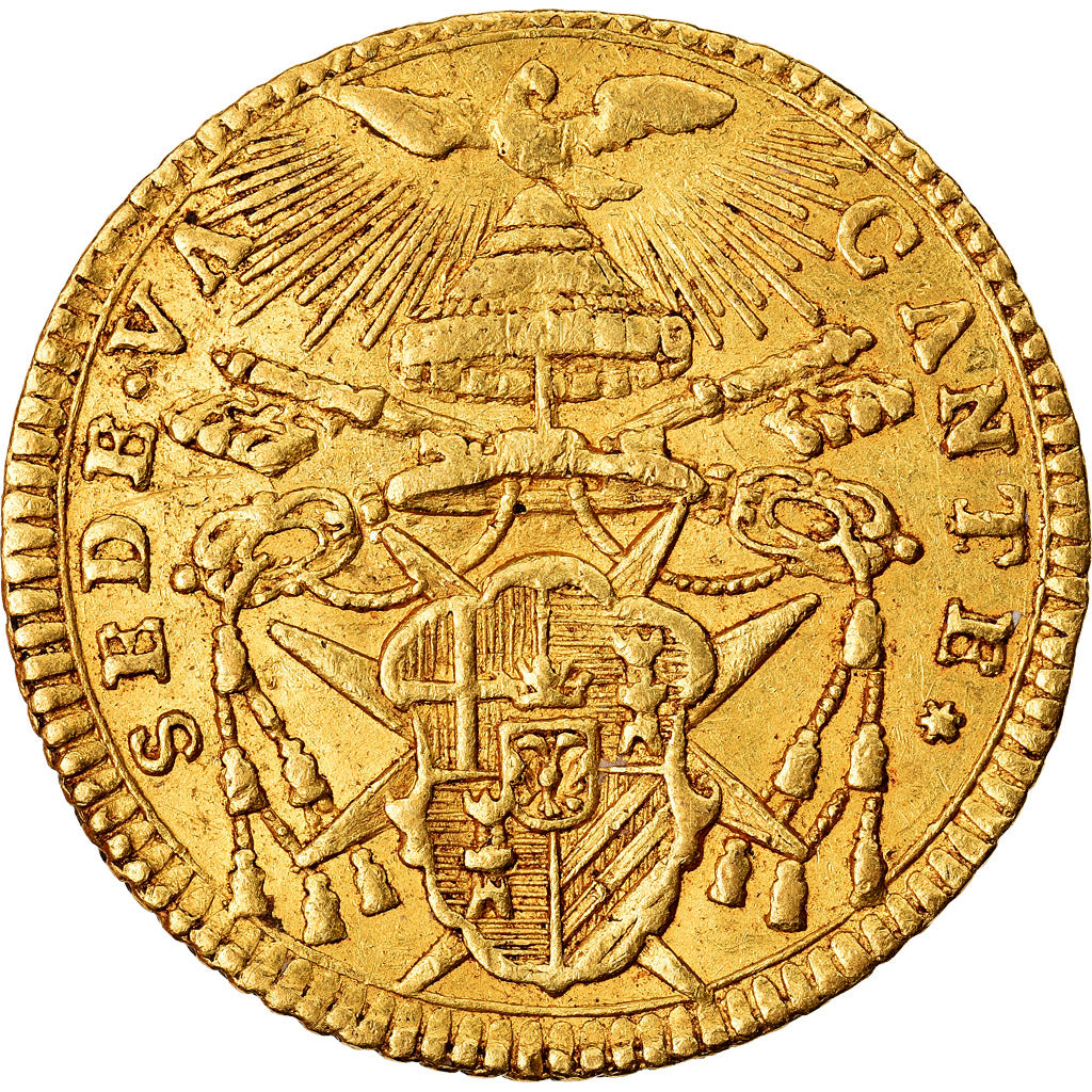Munten, Italiaanse staten, PAPAL STATES, Sede Vacante, Zecchino, 1769, Rome