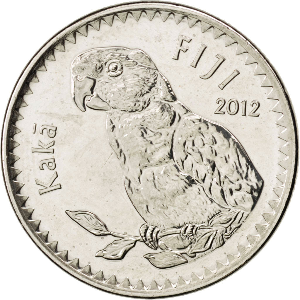 FIJI, 20 Cents, 2012, Royal Canadian Mint, KM #334, MS(63), Nickel Plated...
