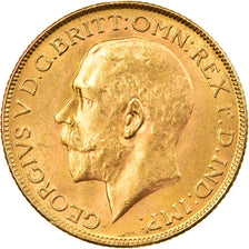 Coin, INDIA-BRITISH, George V, Sovereign, 1918, Bombay, MS(60-62), Gold, KM:525A