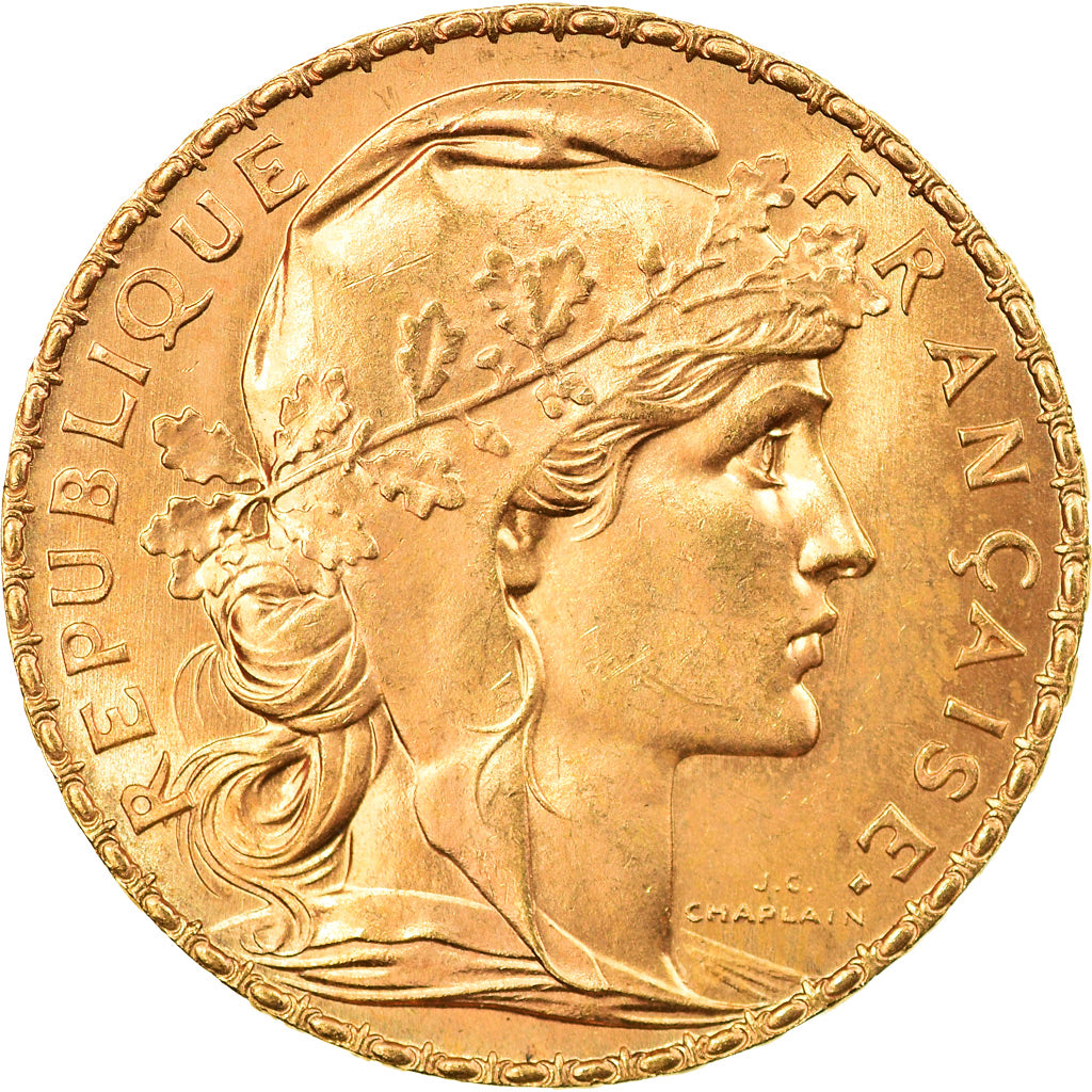 Moneta, Francia, Marianne, 20 Francs, 1907, SPL, Oro, KM:857, Gadoury:1064a
