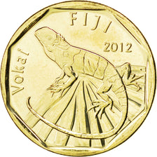 FIJI, Dollar, 2012, Royal Canadian Mint, KM #336, MS(63), Brass Plated Steel,...