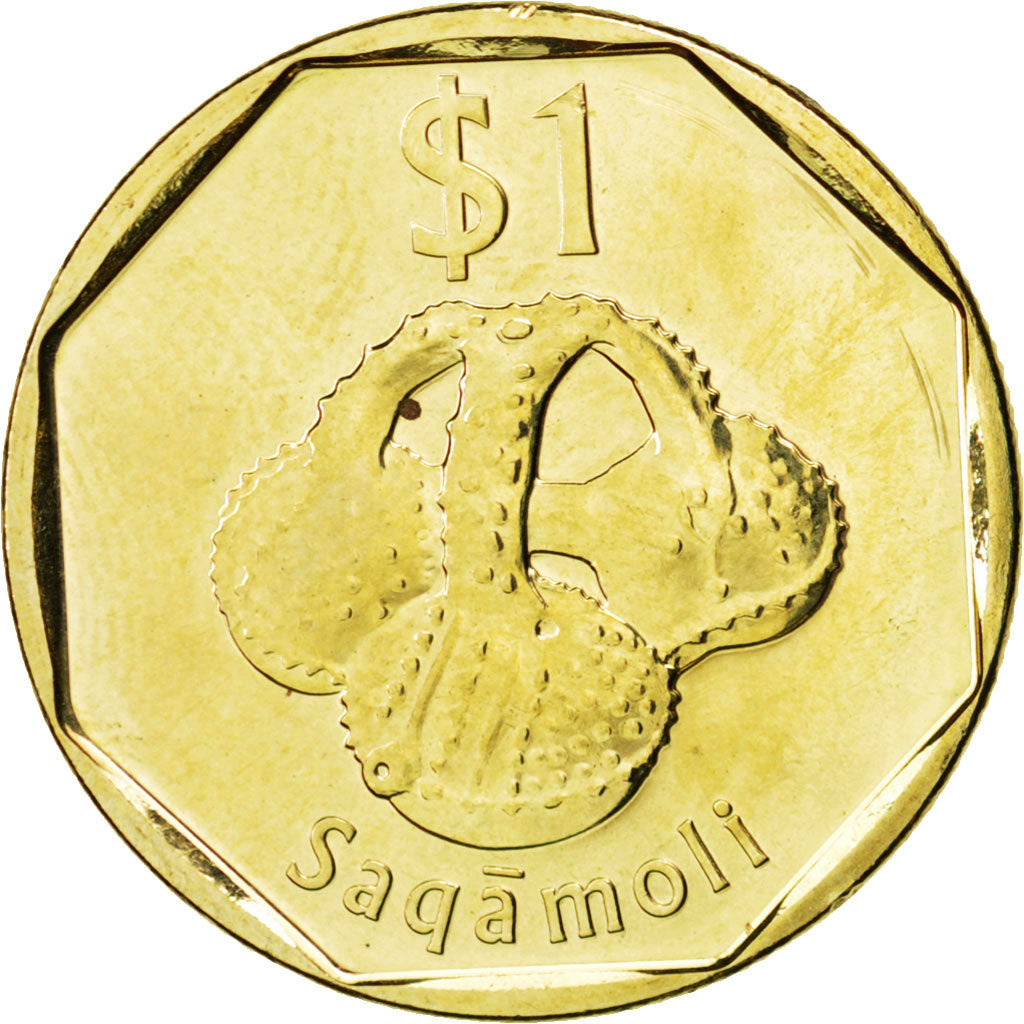 FIJI, Dollar, 2012, Royal Canadian Mint, KM #336, MS(63), Brass Plated Steel,...