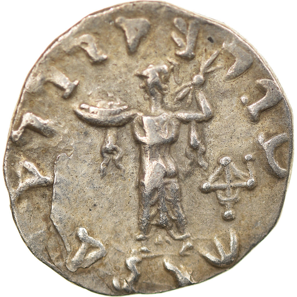 Coin, Baktrian Kingdom, Menander, Drachm, 160-155 BC, EF(40-45), Silver