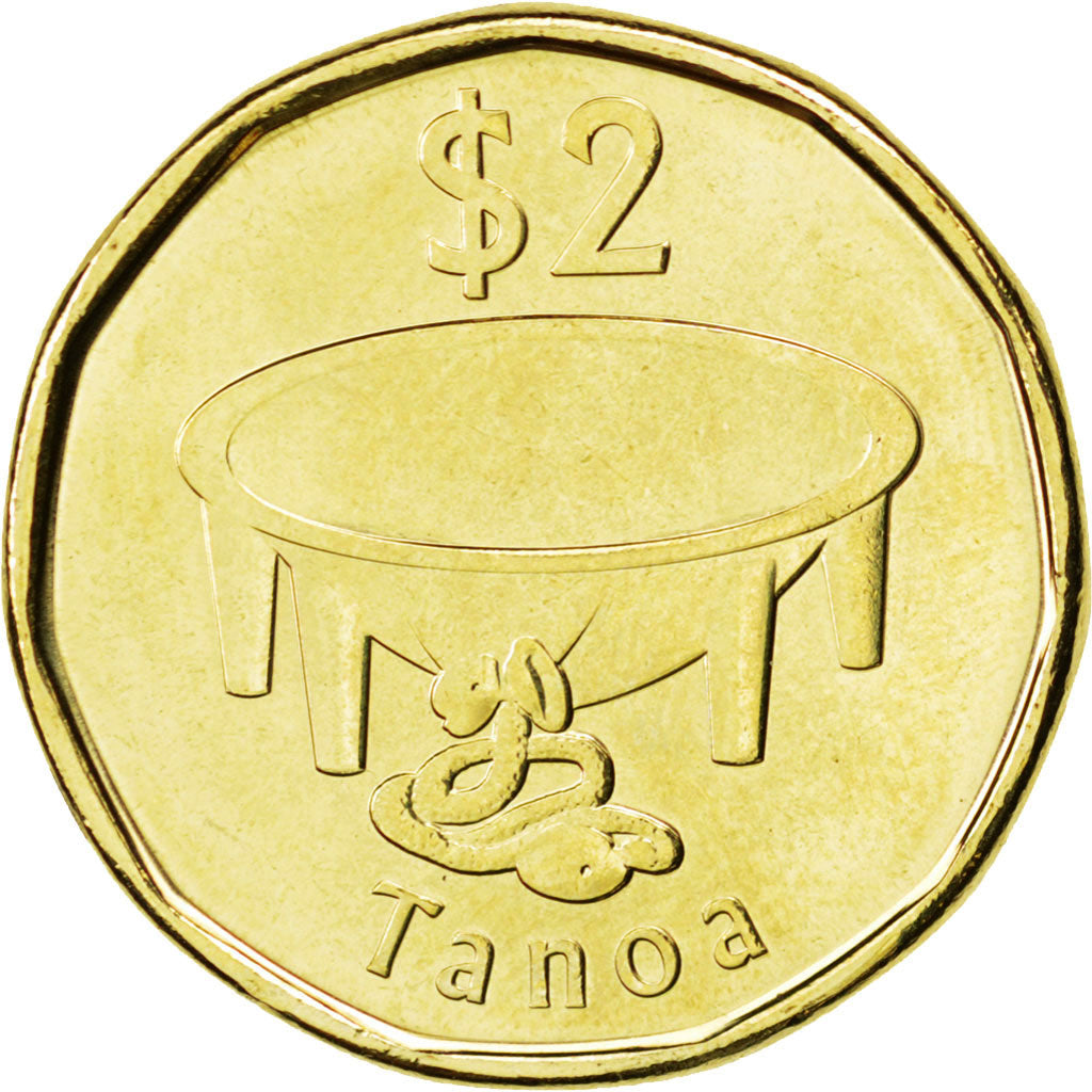 FIJI, 2 Dollars, 2012, Royal Canadian Mint, KM #337, MS(63), Brass plated...