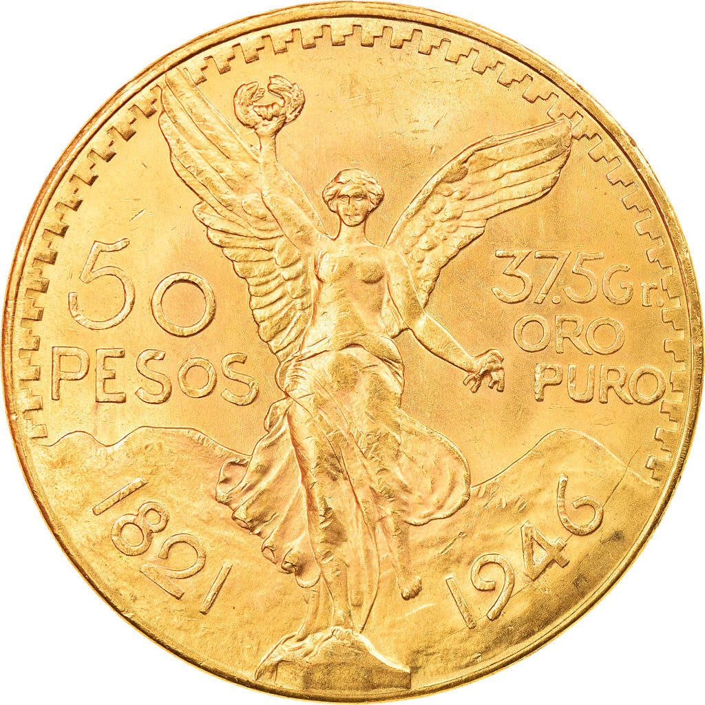Moneda, México, 50 Pesos, 1946, Mexico City, EBC, Oro, KM:481