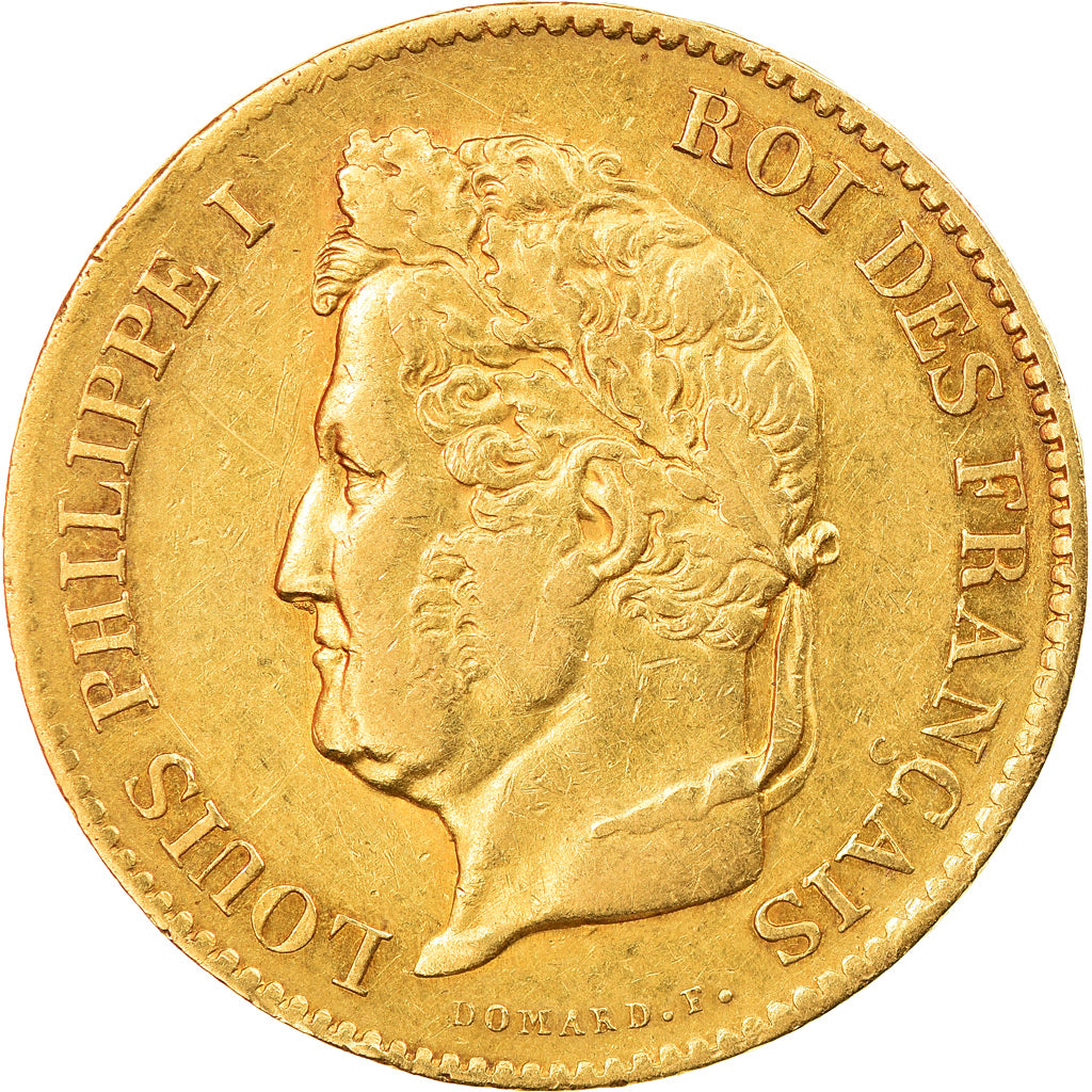 Moneta, Francja, Louis-Philippe, 40 Francs, 1834, Bayonne, EF(40-45), Złoto