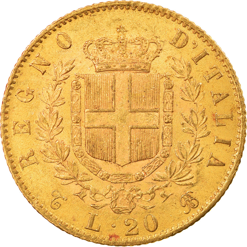 Moneta, Italia, Vittorio Emanuele II, 20 Lire, 1865, Torino, BB+, Oro, KM:10.1