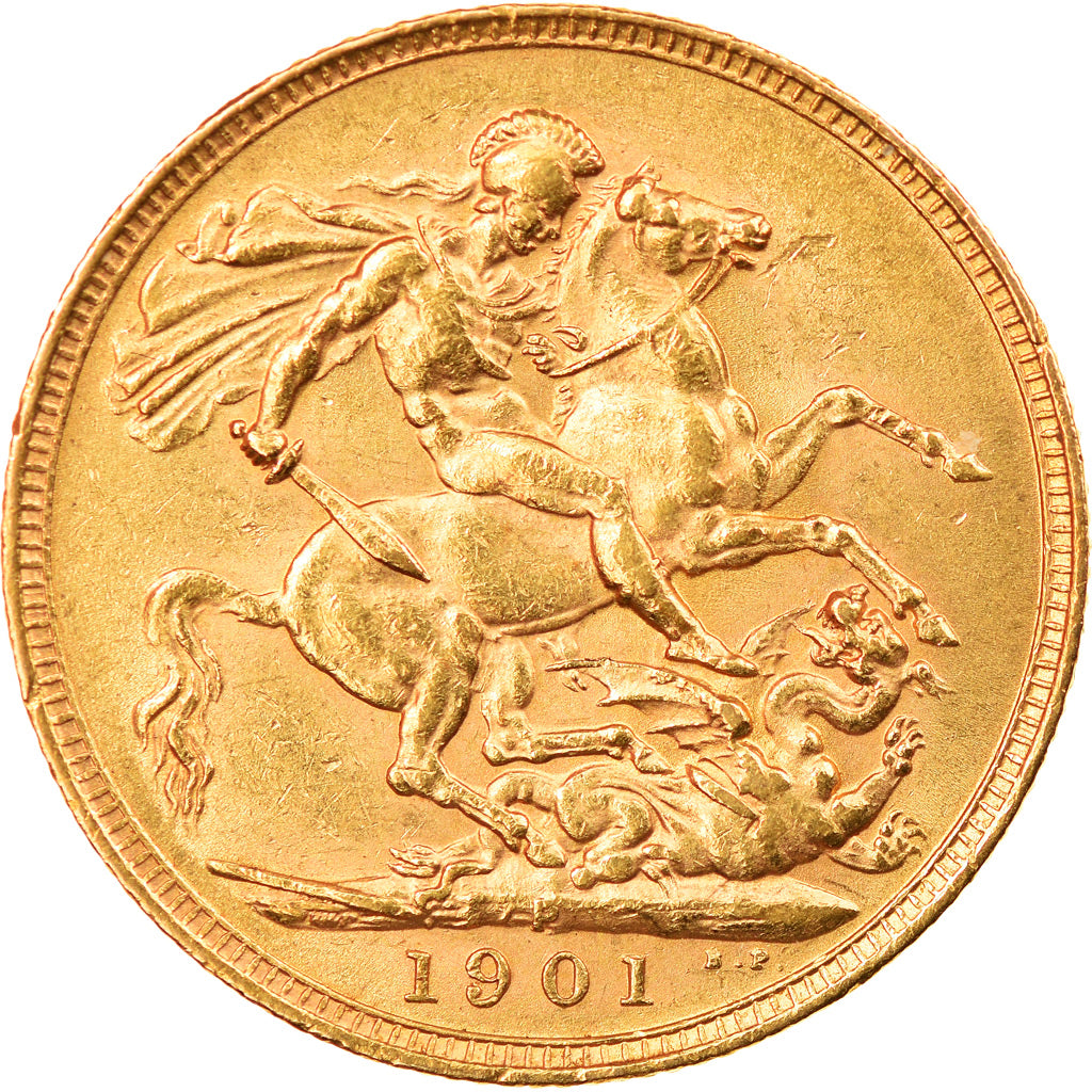 Coin, Australia, Victoria, Sovereign, 1901, Perth, AU(50-53), Gold, KM:13