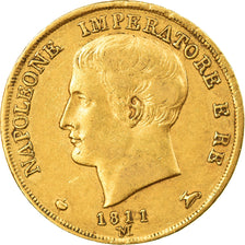 Monnaie, États italiens, KINGDOM OF NAPOLEON, Napoleon I, 20 Lire, 1811, Milan