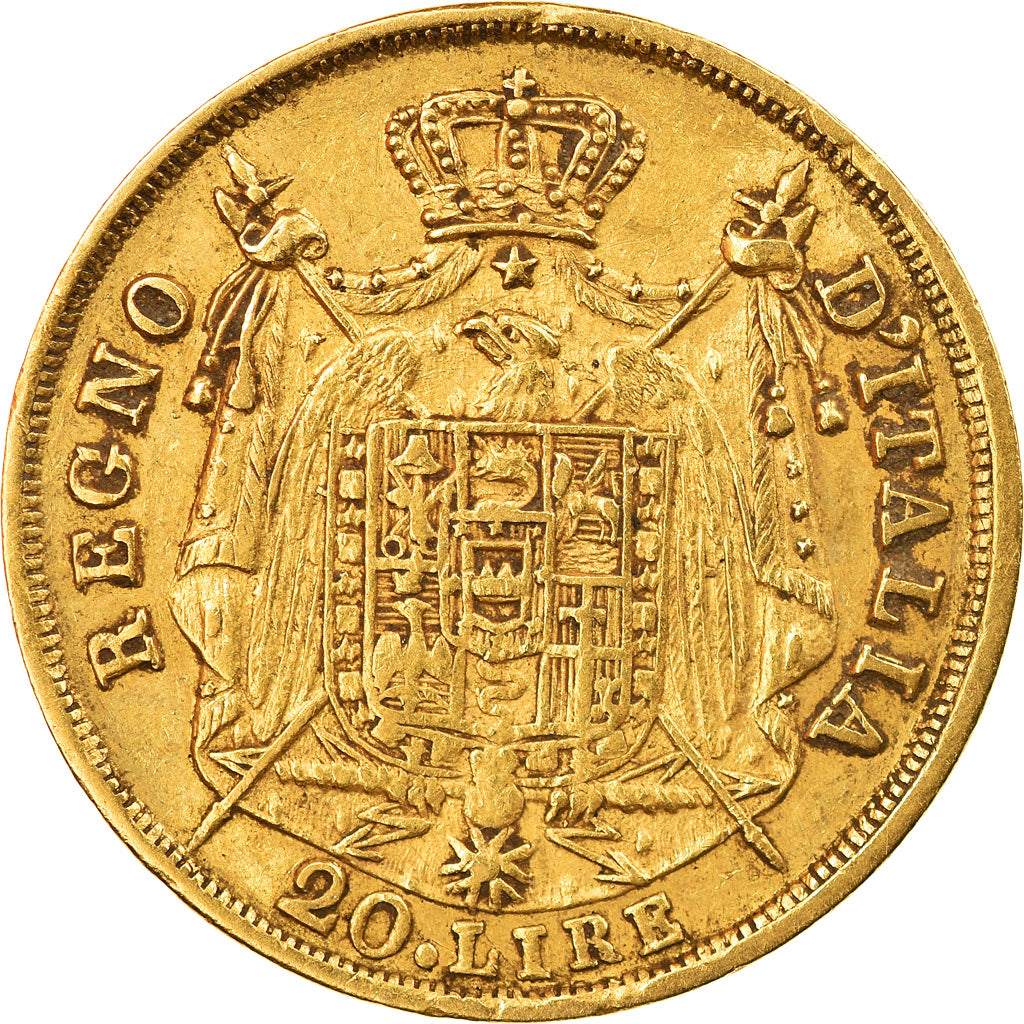 Monnaie, États italiens, KINGDOM OF NAPOLEON, Napoleon I, 20 Lire, 1811, Milan