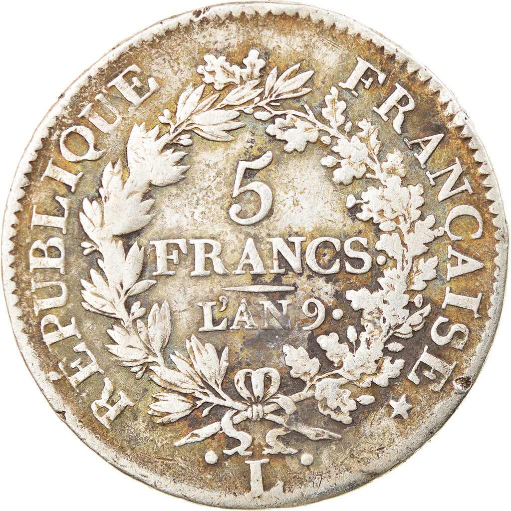 Coin, France, Union et Force, 5 Francs, AN 9, Bayonne, VF(20-25), Silver
