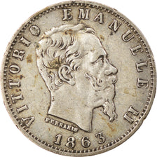 Coin, Italy, Vittorio Emanuele II, 20 Centesimi, 1863, Milan, EF(40-45), Silver