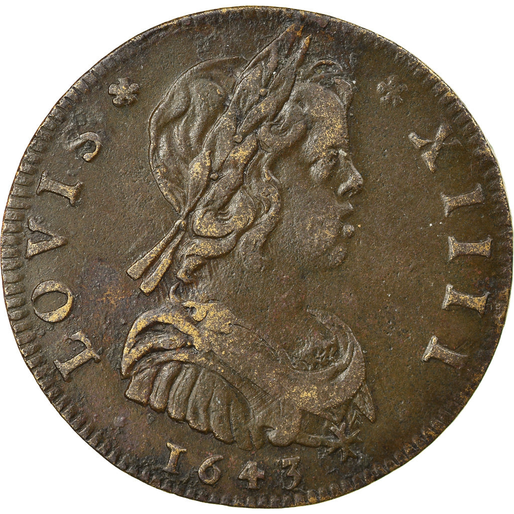 Francia, Token, Royal, Louis XIII et Louis XIV, 1644, BB, Rame, Feuardent:12338