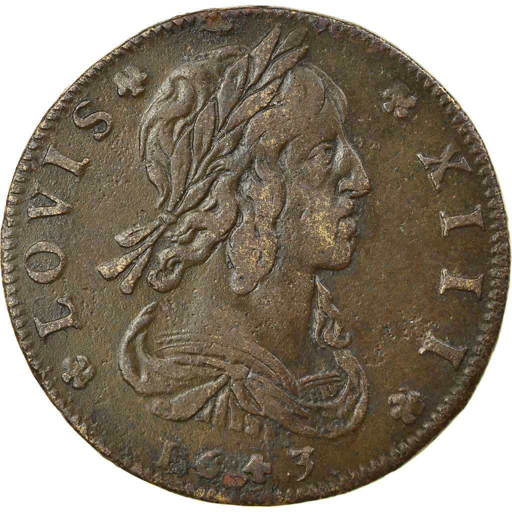 Francia, Token, Royal, Louis XIII et Louis XIV, 1644, BB, Rame, Feuardent:12338