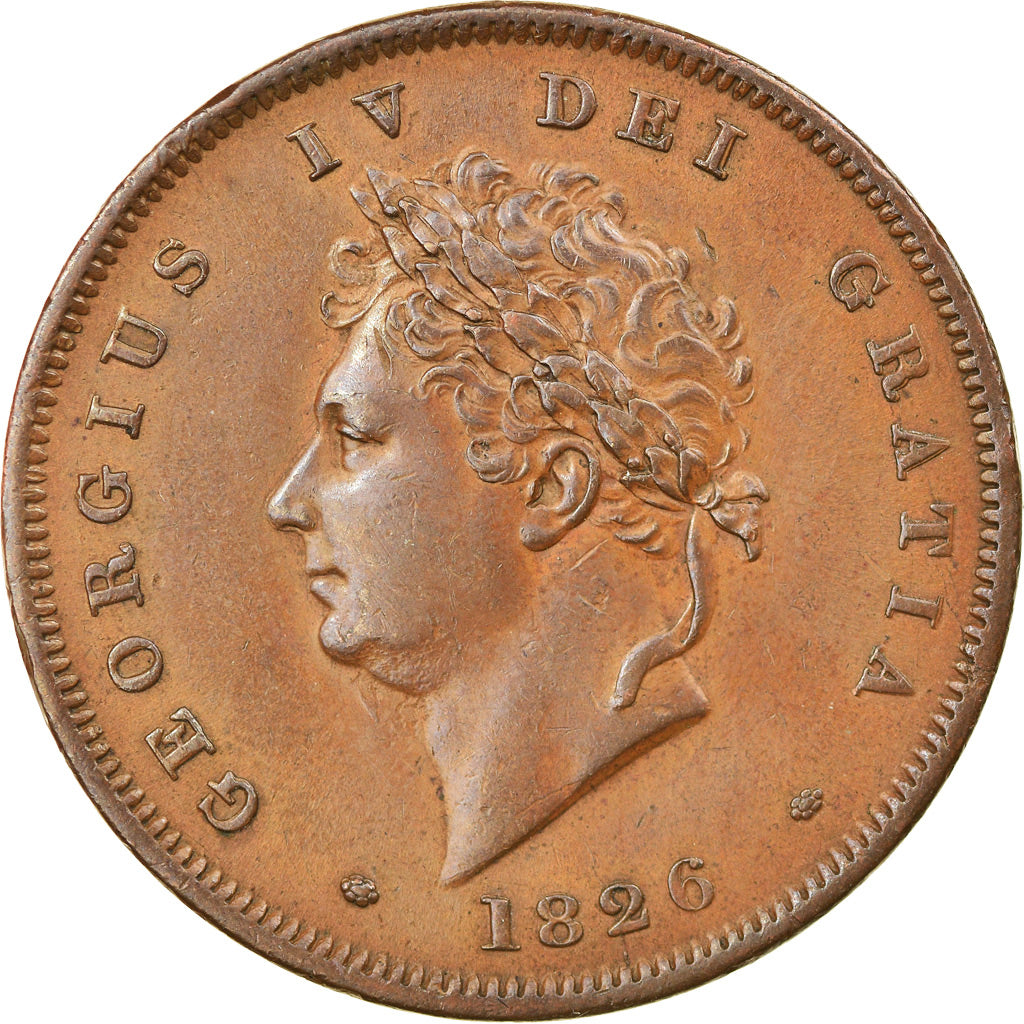 Coin, Great Britain, George IV, Penny, 1826, London, AU(55-58), Copper, KM:693