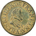Moeda, França, Henri IV, Double Tournois, 1609, Paris, VF(30-35), Cobre