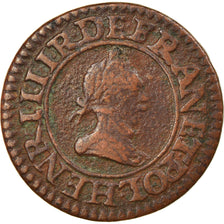 Coin, France, Henri III, Denier Tournois, 1588, Paris, EF(40-45), Copper
