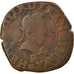 Moneta, Francja, Henri IV, Double Tournois, 1592/1, Tours, VF(20-25), Miedź