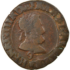 Moneta, Francja, Henri IV, Double Tournois, 1593, Rennes, VF(20-25), Miedź